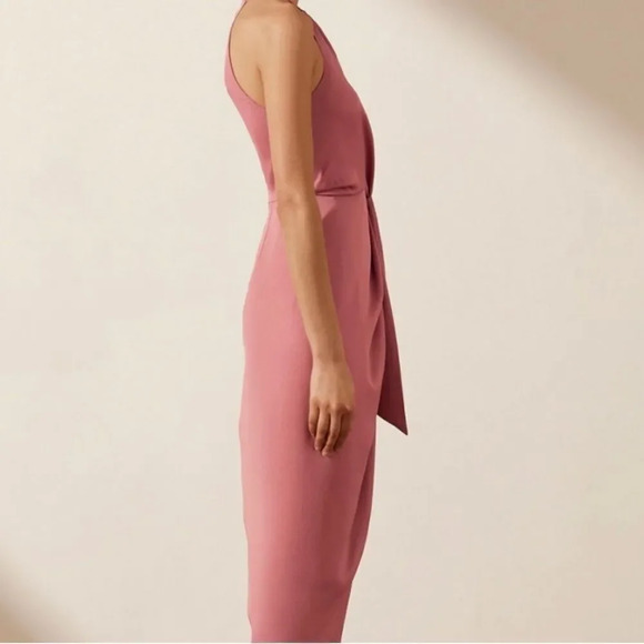 Shona Joy NEW Luxe Tie Sleeveless Midi Dress in Rose Size 10 - Picture 3 of 13